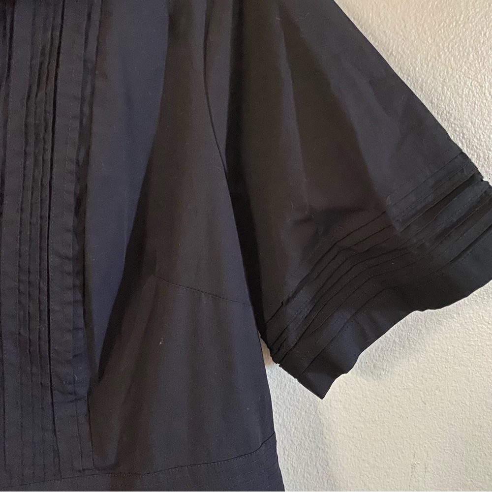 eshakti Black Pintuck Pleat Bib-Front Poplin Dress - Picture 13 of 16